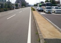 自然土防草材ガンコマサの主な使用用途 香川県善通寺市(中央分離帯)