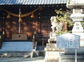 防草土による神社内の法面への雑草対策