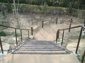 公園の遊歩道・階段への雑草・防草対策